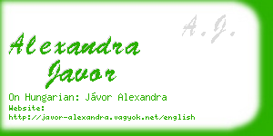 alexandra javor business card