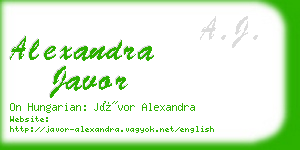 alexandra javor business card